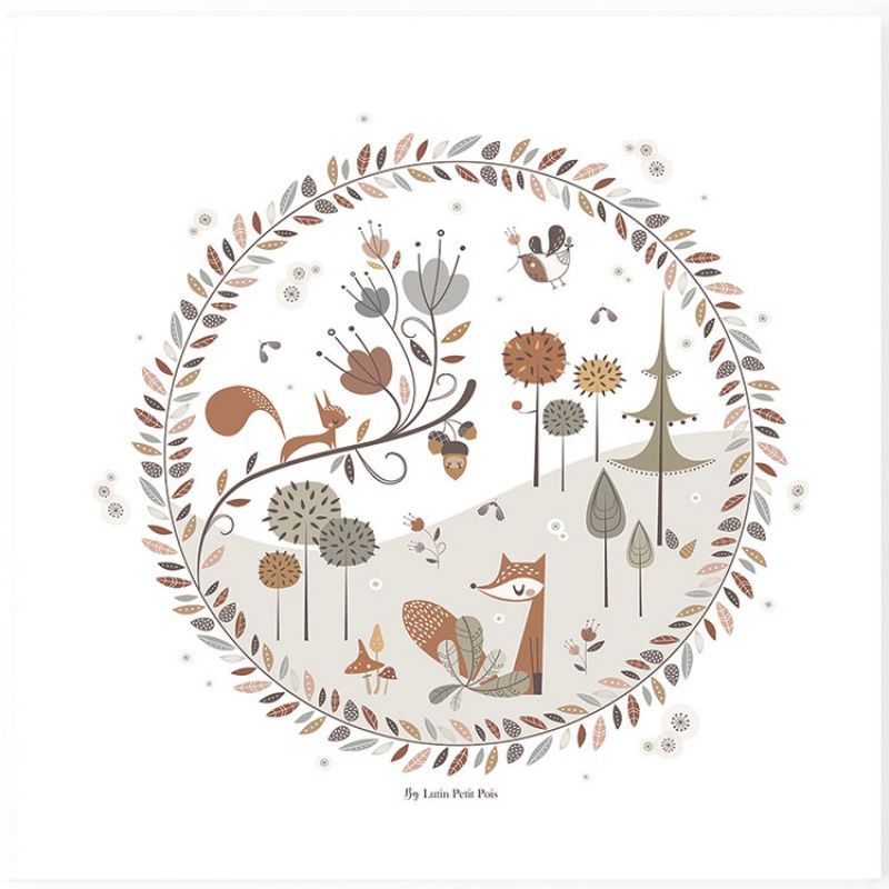 Affiche carrée Little Forest (29,7 x 29,7 cm) Lutin Petit Pois