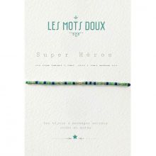 Bracelet message en morse Super Héros (perles pate de verre)  par Les Mots Doux