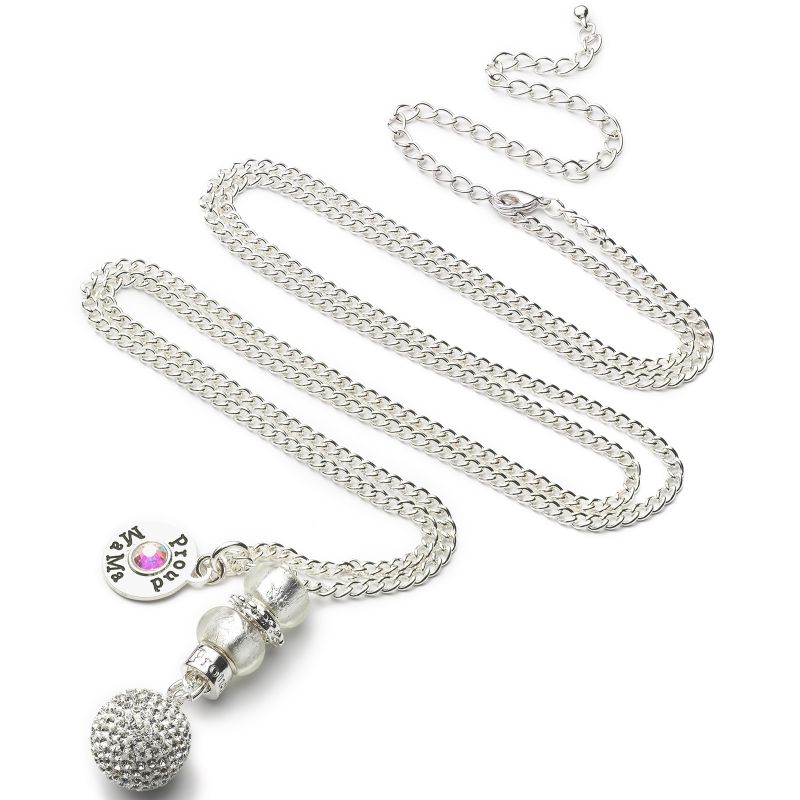 Bola sur chaîne argent Deluxe boule strass crystal (argent, plaqué argent) Proud MaMa