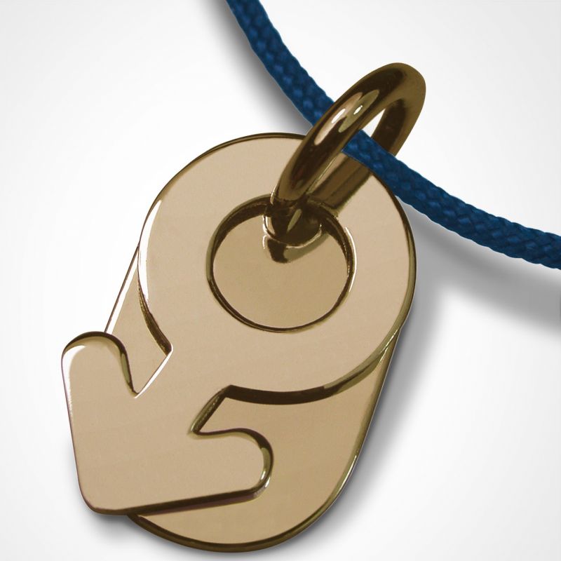 Collier cordon symbole garçon (or jaune 750°) Mikado