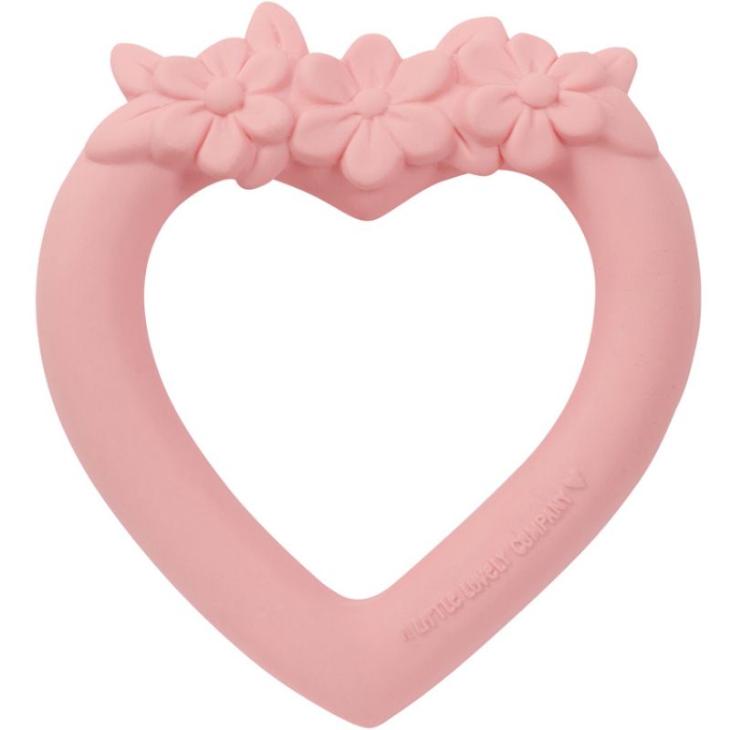 Anneau de dentition en caoutchouc Coeur rose A Little Lovely Company