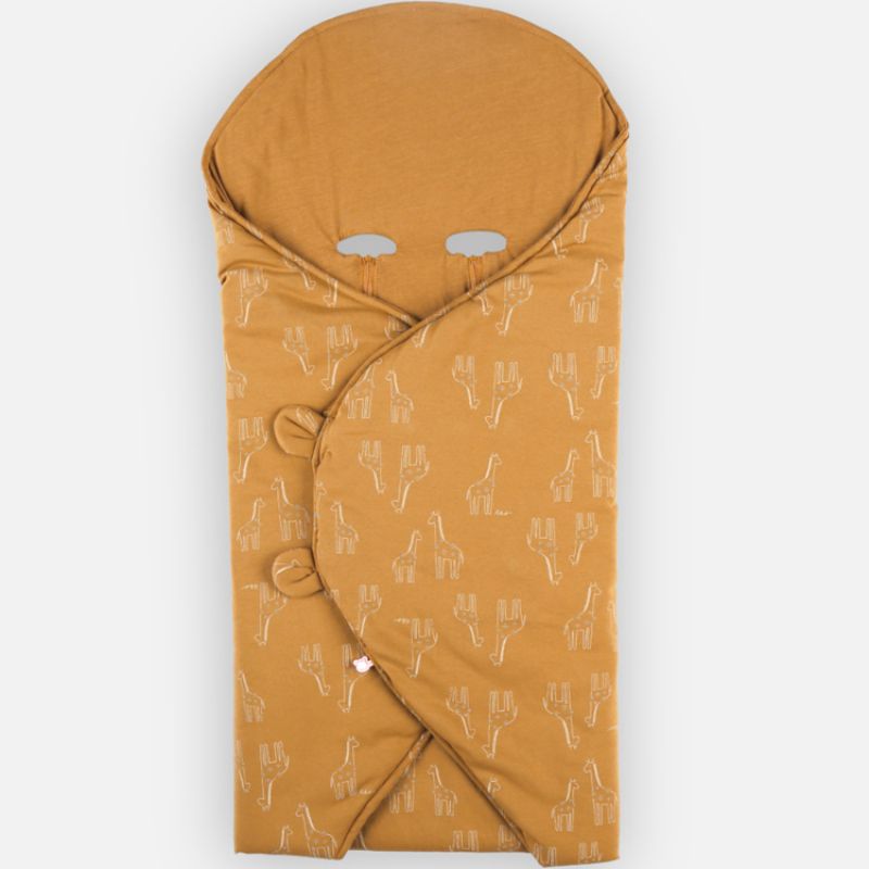 Couverture nomade en jersey bio Mix & Match ocre Noukie's