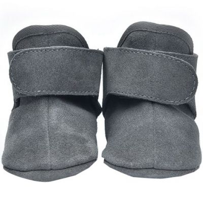 Bottes bébés en cuir gris foncé (6-12 mois) Lodger