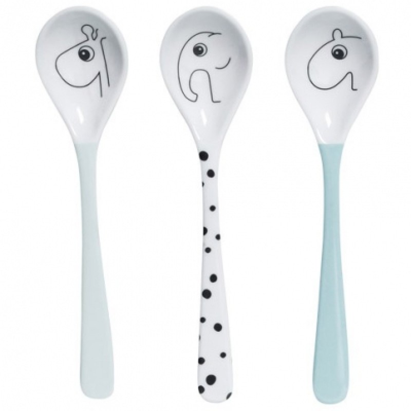 Lot de 3 cuillères Dots bleu Done by Deer