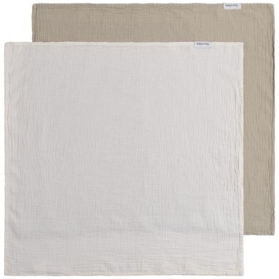 Lot de 2 langes Tender Beige/Linen (65 x 65 cm)  par Baby's Only