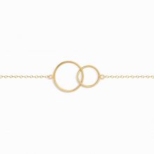 Bracelet chaîne Linear double cercle (vermeil doré)  par Coquine