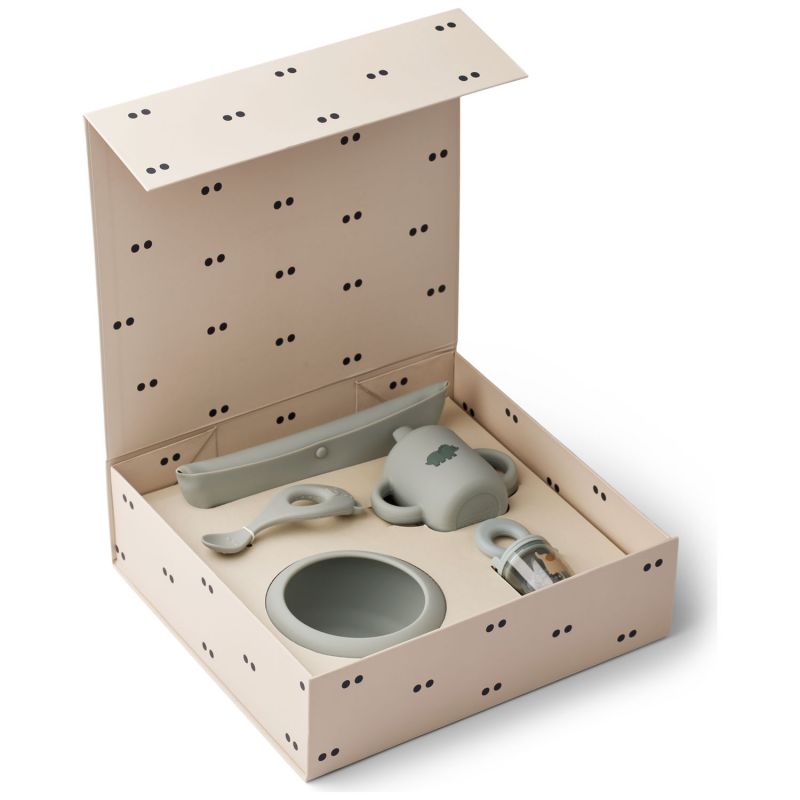 Coffret repas Mileah Dove Blue (5 pièces) Liewood Produit ouvert 2