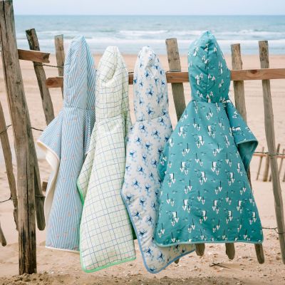 Poncho de plage anti-UV Rayures & crabes