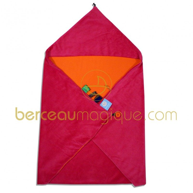 Couverture ''Trendy wrapping'' fuchsia et orange Snoozebaby