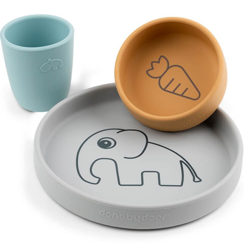Coffret repas en silicone Elphee Multicolore (3 pièces) Done by Deer