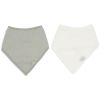 Lot de 2 bavoirs bandana gaze de coton Olive Green/Oatmeal  par Jollein