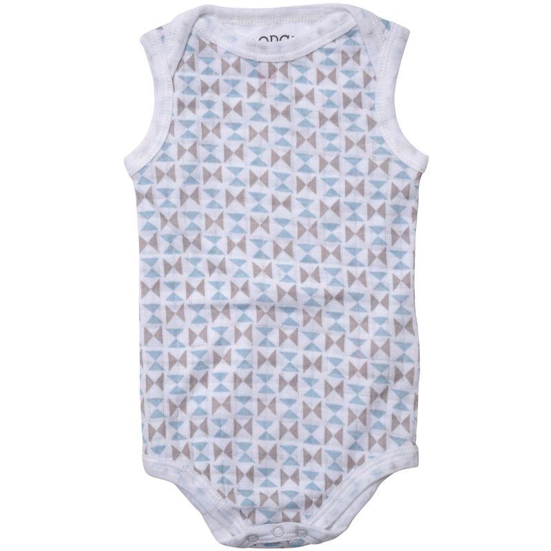 Body sans manches Scandinavian noeud bleu et gris (2-4 mois : 62 cm) Lodger