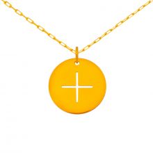 Médaille croix fine sur chaîne (or jaune 18 carats)  par Maison La Couronne