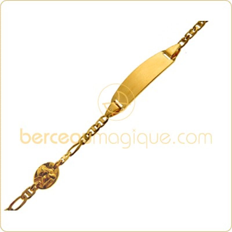 Identité bébé pastille Ange maille alternée (or jaune) Maison Augis