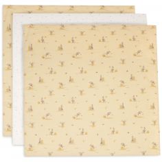 Lot de 3 langes en gaze de coton Kangaroots (70 x 70 cm) - Jollein