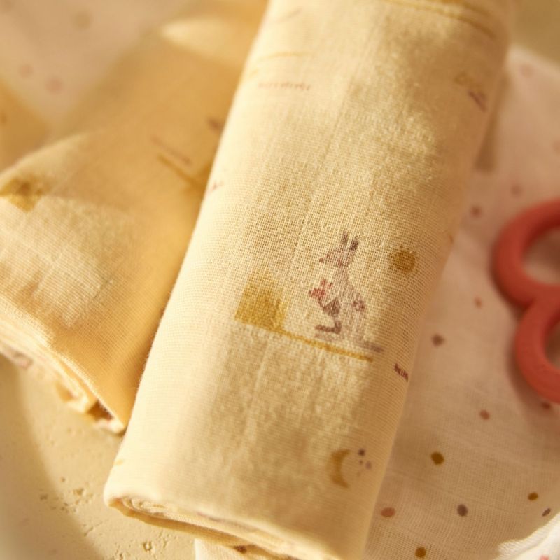 Lot de 3 langes en gaze de coton Kangaroots (70 x 70 cm) Jollein Ambiance 7