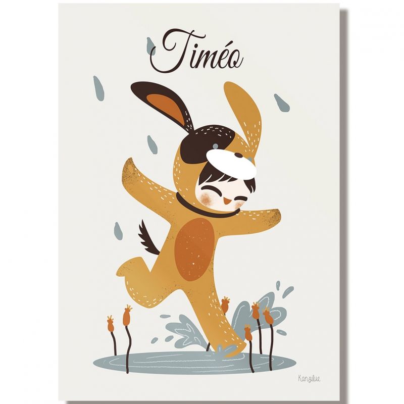 Tableau Les adorables costumés Le chien personnalisable (29 x 40 cm) Kanzilue