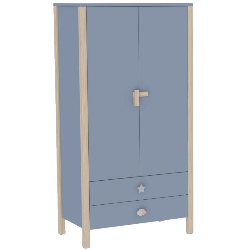 Armoire 2 portes Ninon Nuit (poignées personnalisables) Théo