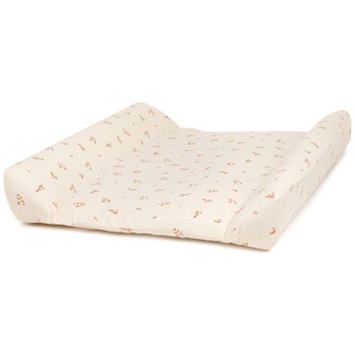 Housse de matelas à langer en nid d'abeille de coton bio Yellow Lily Nobodinoz