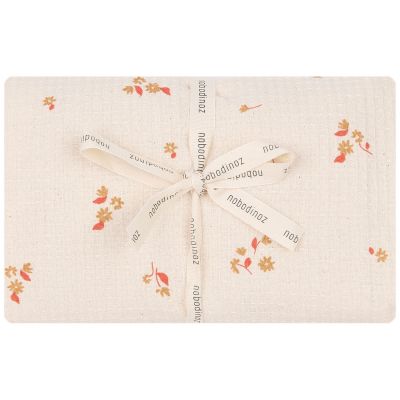 Housse de matelas à langer en nid d'abeille de coton bio Yellow Lily