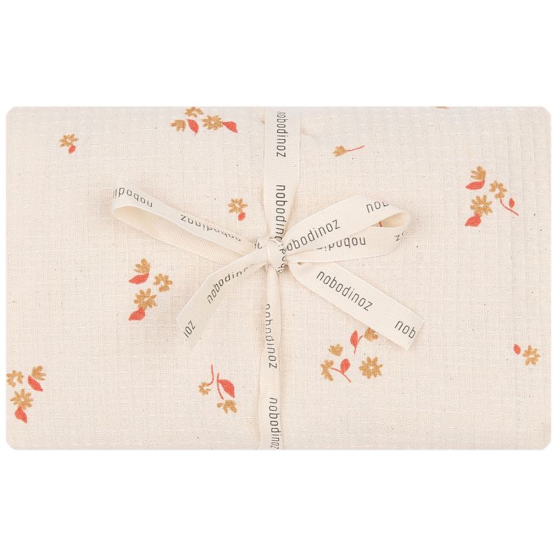 Housse de matelas à langer en nid d'abeille de coton bio Yellow Lily Nobodinoz Produit 2