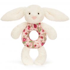 Hochet Lapin en fleurs Crème (18 cm) - Jellycat