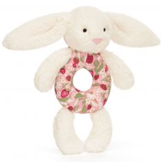 Hochet Lapin en fleurs Crème (18 cm)