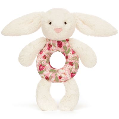 Hochet Lapin en fleurs Crème (18 cm) Jellycat