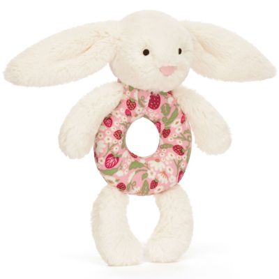 Hochet Lapin en fleurs Crème (18 cm)