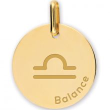 Médaille zodiaque Balance personnalisable (or jaune 750°)  par Lucas Lucor