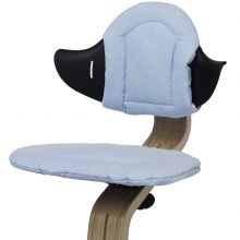Coussin réversible pour chaise haute évolutive NOMI bleu poudré et sable  par NOMI