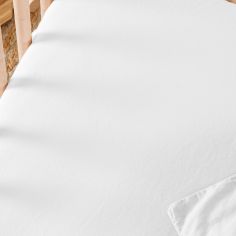 Drap housse satin de coton bio Blanc craie (70 x 140 cm)