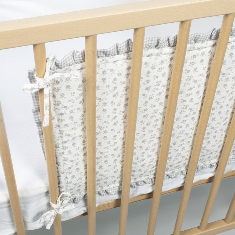 Tour de lit Little Bloom Fleurs Gris (120x60 cm) Pasito a pasito Ambiance 4