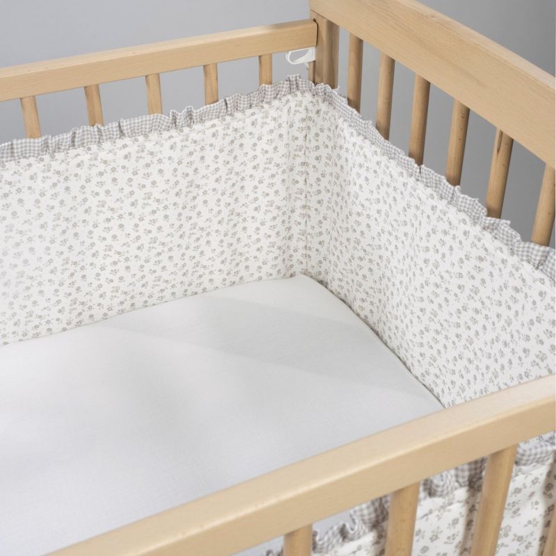 Tour de lit Little Bloom Fleurs Gris (120x60 cm) Pasito a pasito Ambiance 5