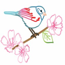 Stickers mural oiseau sur branche (22 x 30 cm)  par Mimi'lou