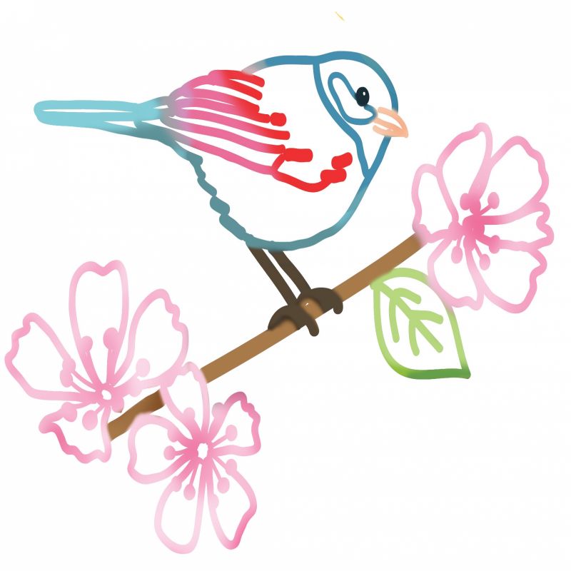 Stickers mural oiseau sur branche (22 x 30 cm) Mimi'lou
