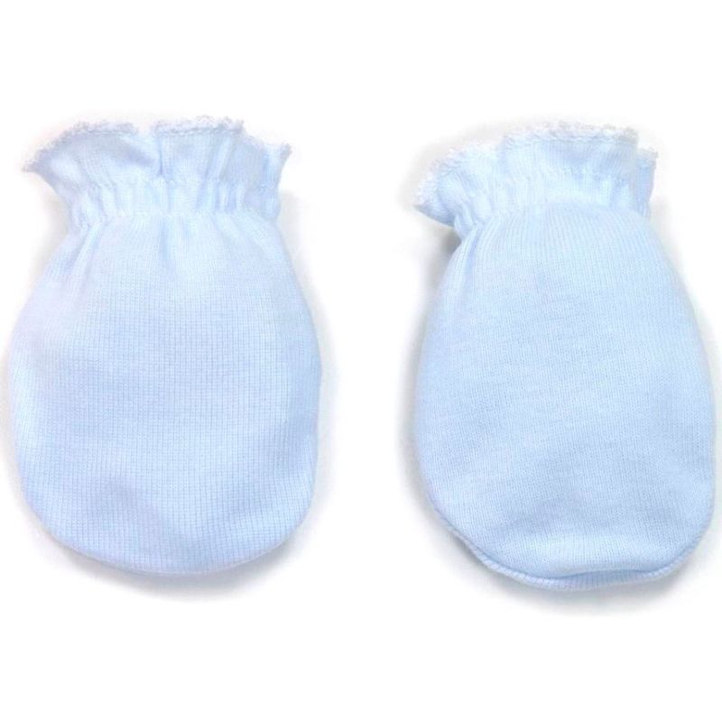 Moufles de naissance tencel en coton bleu Cambrass