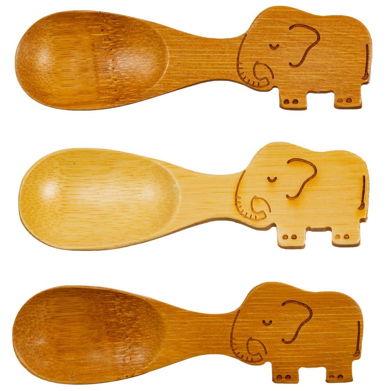 Lot de 3 cuillères bébé en bambou Elephant sass & belle