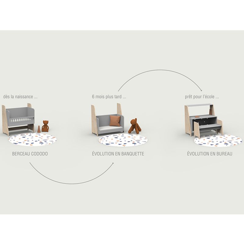 Berceau cododo évolutif avec colonne étagère Asymetry Montessori (coloris au choix) Mathy by bols Produit 9