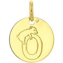 Médaille O comme ourson personnalisable (or jaune 750°)  par Maison Augis
