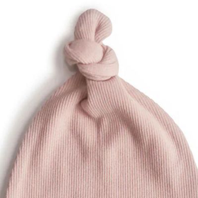 Bonnet de naissance côtelé Blush