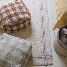 Pouf Vichy bleu-vert