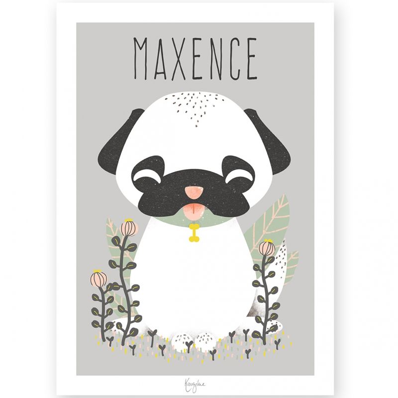 Affiche A3 Les Animignons le chien (personnalisable) Kanzilue