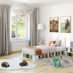 Lit stable 1 côté finition laquée (coloris au choix)