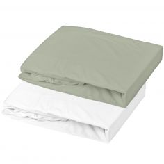 Lot alèse et drap housse Blanc-Ginky (70 x 140 cm) - Mon P'tit Dodo