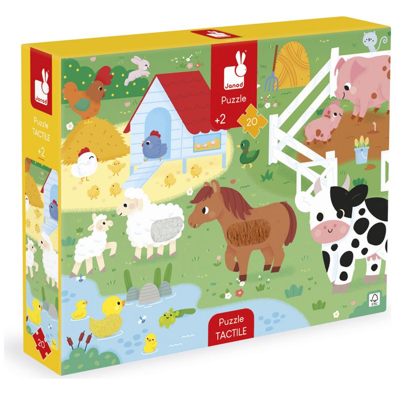 Puzzle tactile Ferme (20 pièces) Janod Packaging 9