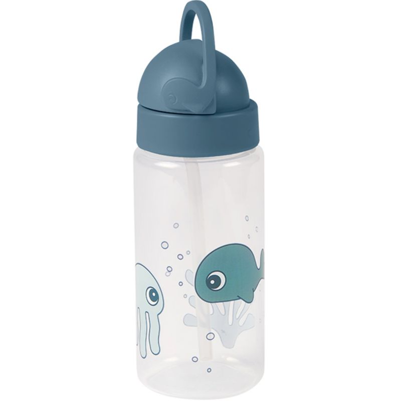Gourde à paille Sea Friends bleu (350 ml) Done by Deer