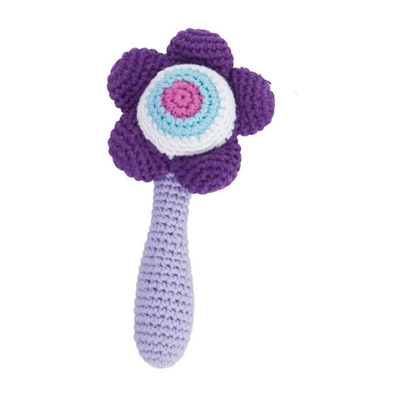Hochet vertical Fleur lilas 