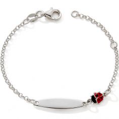Gourmette Coccinelle (argent) - Baby bijoux