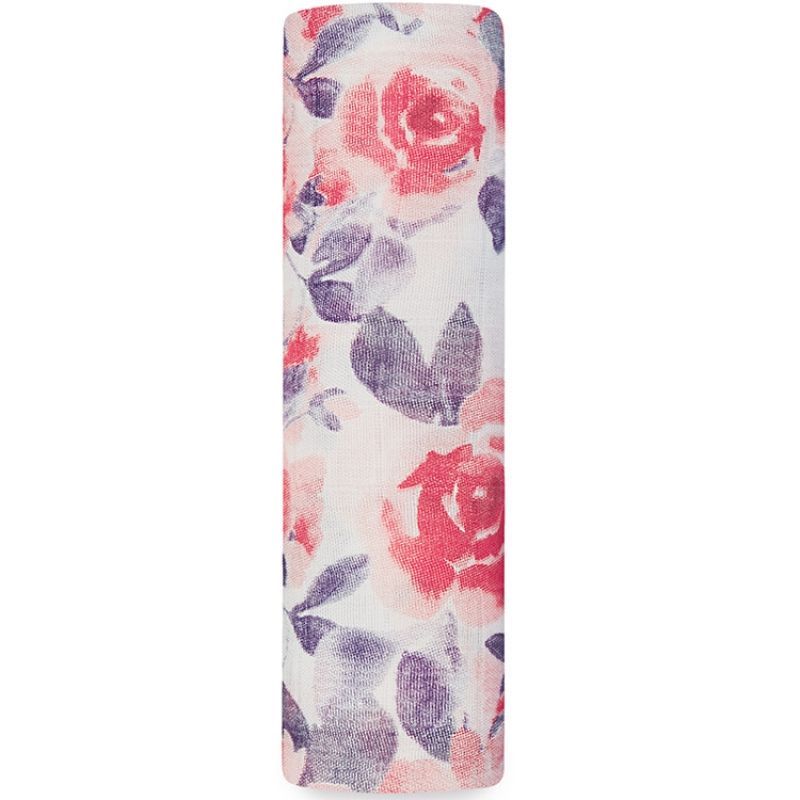 Maxi lange Silky Soft rose Watercolor Garden (120 x 120 cm) aden + anais